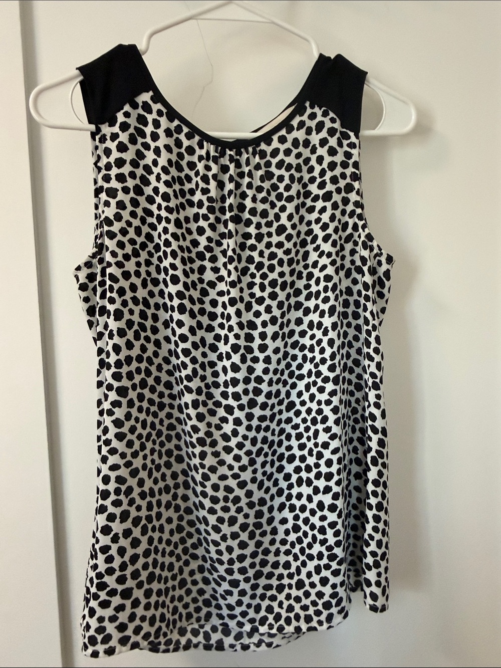 LOFT Black & White Dalmatian Print Tank Top